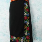 Украинская черная юбка с цветами