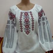 Женская вышиванка "Ромбы изобилия бордо" фото Крестик Киев