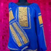 Женская вышиванка с мережками "Синяя ружа" фото Крестик Киев