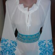 Женская вышиванка "Цветочная голубинка"  фото Крестик Киев