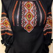 Женская вышиванка ручной работы "Горячее золото" фото Крестик Киев