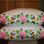 Наволочка с вышитыми цветами