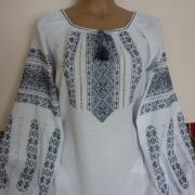 Вышиванка ручной работы "Серая геометрия" фото Крестик