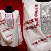 Женская вышиванка с мережками "Виноградная лоза" фото Крестик Киев