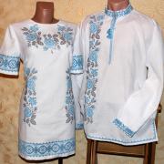 Вышиванки парные "Голубая ружа" фото