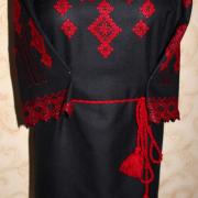 Черное вышитое женское платье с мережками купить Киев