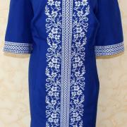 Синее украинское платье с сокальской вышивкой фото