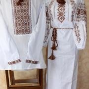Вышитая рубашка и платье для пары "Благополучие" фото