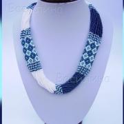 Жгут з бісеру біло-блакитний купити