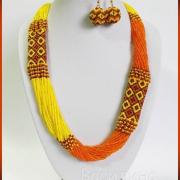 Помаранчевий набір бісерних прикрас купити