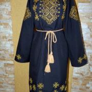 Черное платье с вышивкой "Фантазия" фото