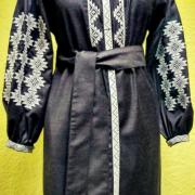 Вышитое черное женское платье ночь фото