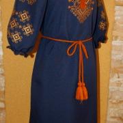 Вышитое женское платье "золото" заказать