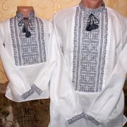 Парные вышиванки для отца и сына "Графит" фото