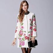 Вышитое женское кашемировое пальто Розы фото