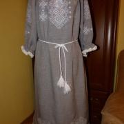 Вышитое украинское платье "Снег" фото