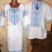 Вышиванки для пары "Голубые снежинки" фото