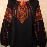 Женская вышиванка черный шифон купить