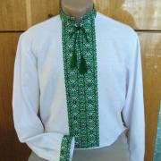 Вышиванка украинская мужская салатовый цвет