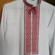 Вышиванка мужская с красной вышивкой купить