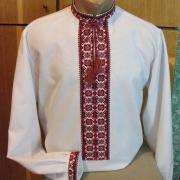 Рубашка вышиванка мужская красно-черный узор купить