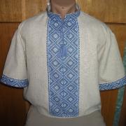 Мужская вышитая сорочка на домотканом полотне
