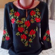 Стильна чона жіноча  блуза "Квіткова" фото