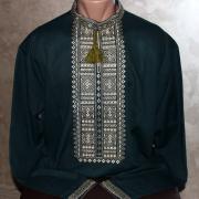 Чоловіча зелена вишиванка "Коновалець" купити