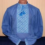 Чоловіча синя вишиванка "Котляревський" купити