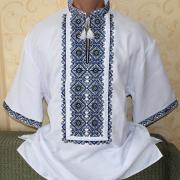Чоловіча біла вишиванка "Обрій" купити Харків
