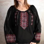 Чорна жіноча вишита блузка "Діамантова" купити Харків
