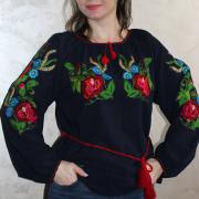 Чорна українська вишиванка "Вероніка" купити Київ