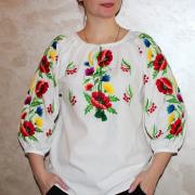 Біла вишита блузка "Ганнуся" купити блузку
