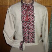 Красивая вышиванка украинская мужская лен