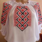 Женская белая шифоновая вышиванка купить