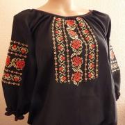 Черная шифоновая блузка