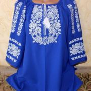 Вышиванка на шифоне с белой вышивкой "Роуз" фото