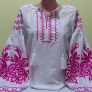 Жіноча вишиванка гладдю "Рожева мрія" фото