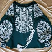 Смарагдова блуза вишиванка "Таємниця роду" фото