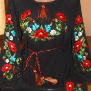 Женская черная блузка из шифона купить Киев