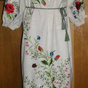 Платье лен с вышивкой