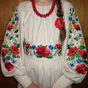 Украинское льняное платье с вышивкой