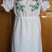 Украинское вышитое платье - васильки и ромашки