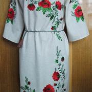 Купить вышитое украинское платье гладью