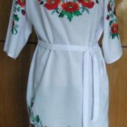 Вышитое платье - красные маки
