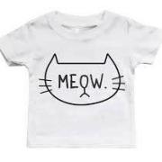 Детская футболка ручной росписи "Мяу" фото