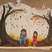 Футболки ручной росписи "Вместе" фото