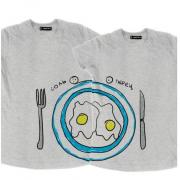 Футболки ручной работы для пары "Соль и перец" фото