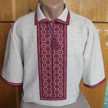 Вышиванка украинская мужская с коротким рукавом